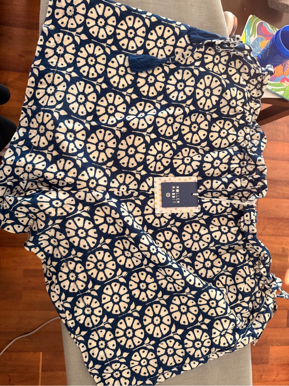 Roller Rabbit Navy and White Printed Bermuda Shorts